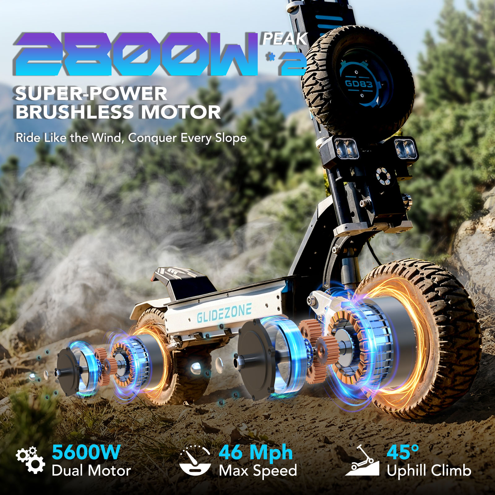 OBARTER GD83 Off-Road Electric - 60V 5600W Dual Motor Electric Scooter 评论和价格