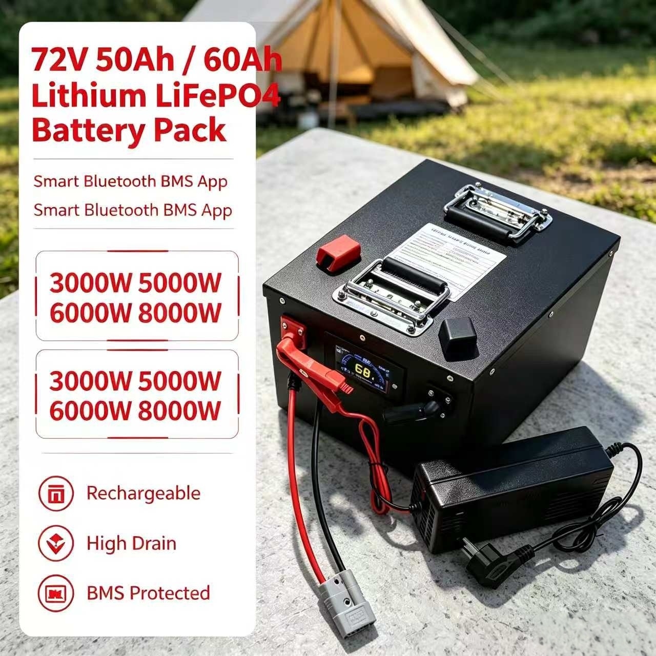 72V 50Ah 50A 60Ah 60 Ah 60A li - 72V 60Ah Lifepo4 Battery Pack 评论和价格